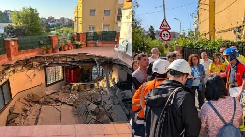 Una terraza se derrumba en el interior de un bar en Santa Coloma de Gramenet