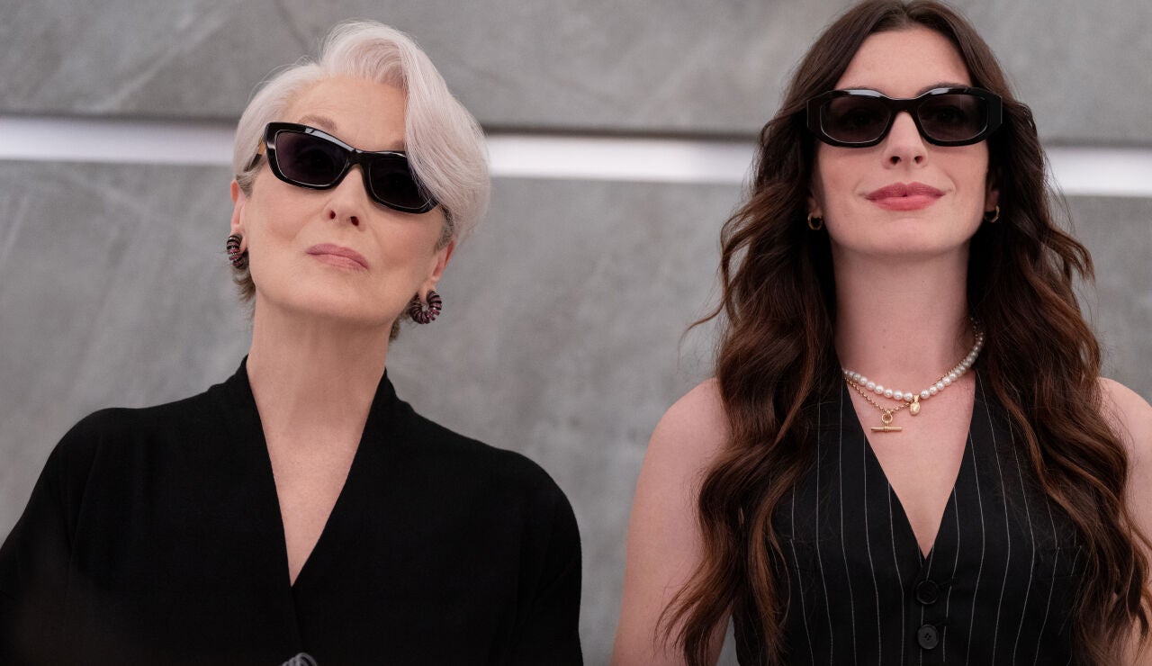 Meryl Streep y Anne Hathaway como Miranda Priestly y Andrea Sachs en El diablo viste de Prada 2