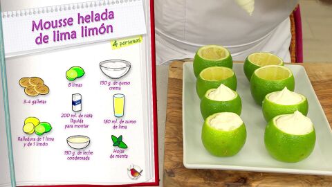 Ingredientes Mousse helada de lima limón