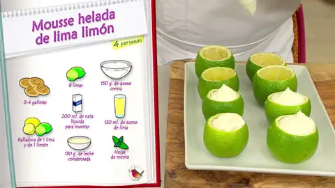Ingredientes Mousse helada de lima limón Ingredientes Mousse helada de lima limón