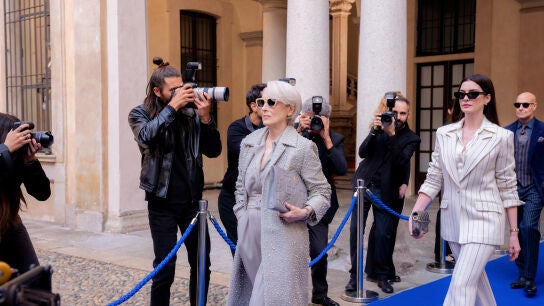 Meryl Streep y Anne Hathaway como Miranda Priestly y Andrea Sachs en El diablo viste de Prada 2