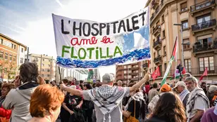 Manifestación en Barcelona por la flotilla