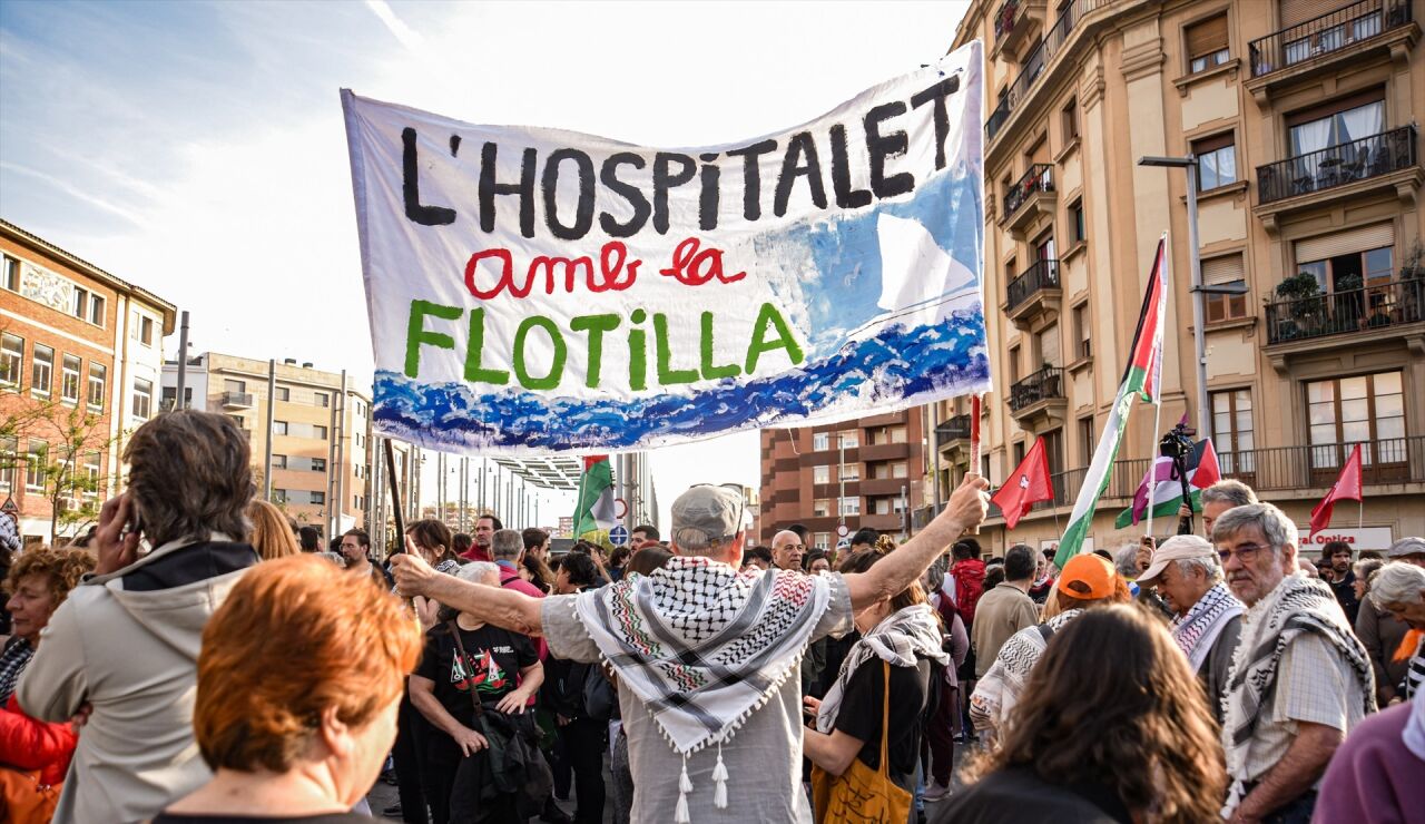 Manifestaci&oacute;n en Barcelona por la flotilla
