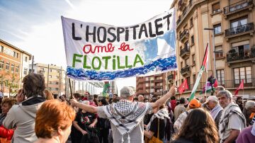 Manifestaci&oacute;n en Barcelona por la flotilla