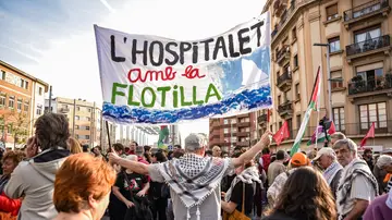 Manifestación en Barcelona por la flotilla Manifestación en Barcelona por la flotilla