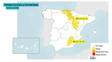 Avisos lluvias y tormentas