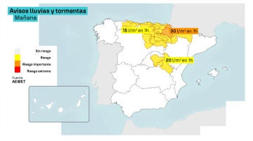 Avisos lluvias y tormentas