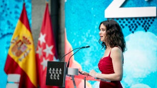 La presidenta de la Comunidad de Madrid, Isabel D&iacute;az Ayuso, durante la entrega de las Grandes Cruces de la Orden del Dos de Mayo
