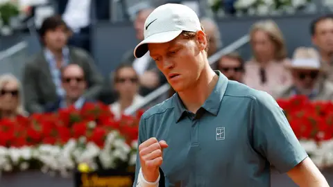 Jannik Sinner celebra un punto ante Zverev Jannik Sinner celebra un punto ante Zverev