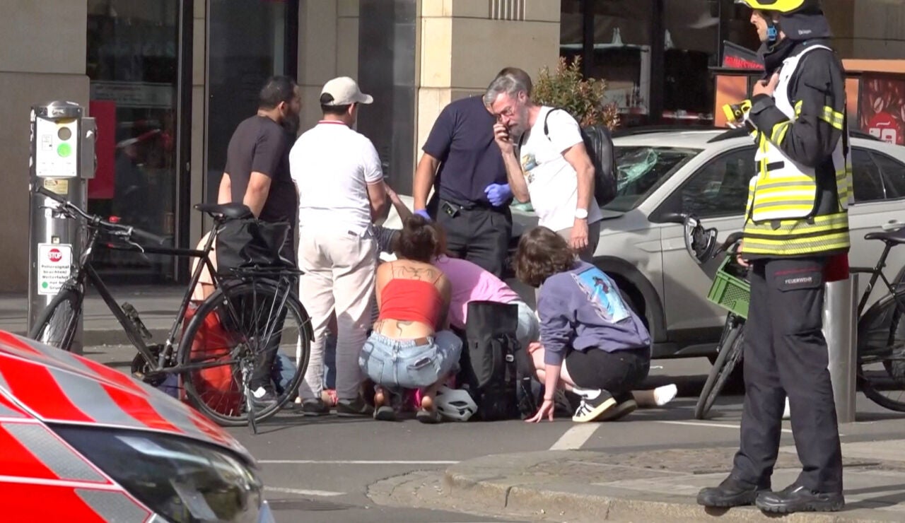 Momentos despu&eacute;s del atropello en Leipzig