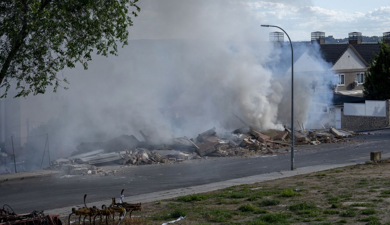El derrumbe de tres viviendas en Morata de Taju&ntilde;a, Madrid