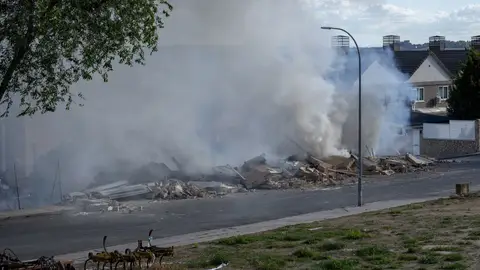 El derrumbe de tres viviendas en Morata de Tajuña, Madrid El derrumbe de tres viviendas en Morata de Tajuña, Madrid