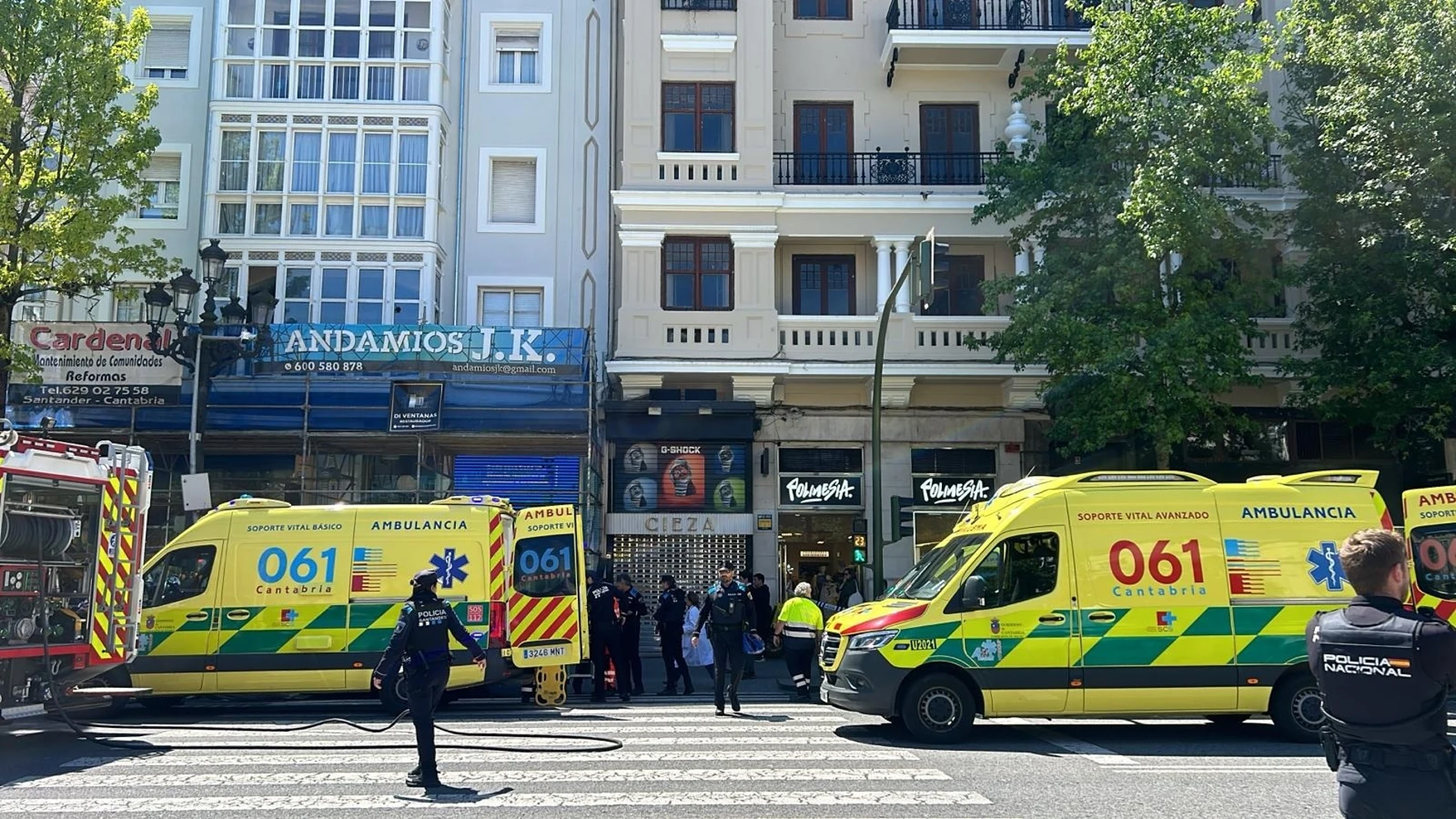 Lugar donde se ha producido el atropello múltiple en Santander Lugar donde se ha producido el atropello múltiple en Santander
