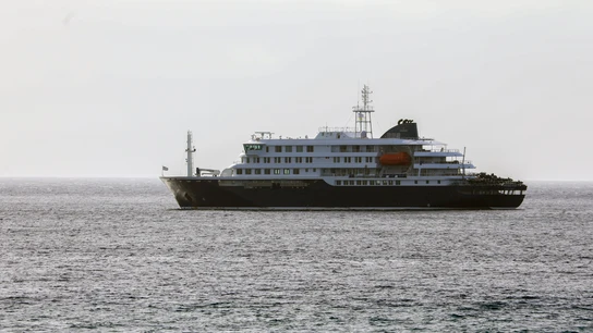 El crucero MV Hondius, en aguas de Cabo Verde El crucero MV Hondius, en aguas de Cabo Verde