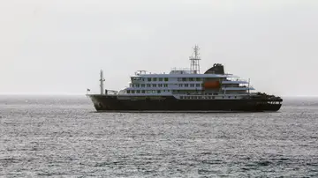 El crucero MV Hondius, en aguas de Cabo Verde El crucero MV Hondius, en aguas de Cabo Verde