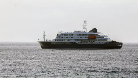 El crucero MV Hondius, en aguas de Cabo Verde El crucero MV Hondius, en aguas de Cabo Verde