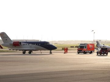 El avi&oacute;n de asistencia m&eacute;dica de hantavirus
