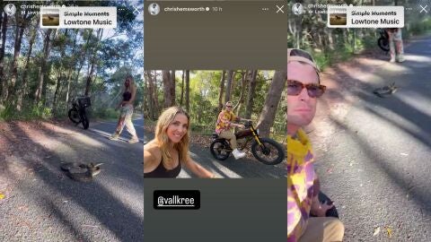 Chris Hemswoth y Elsa Pataky se encuentran con una serpiente