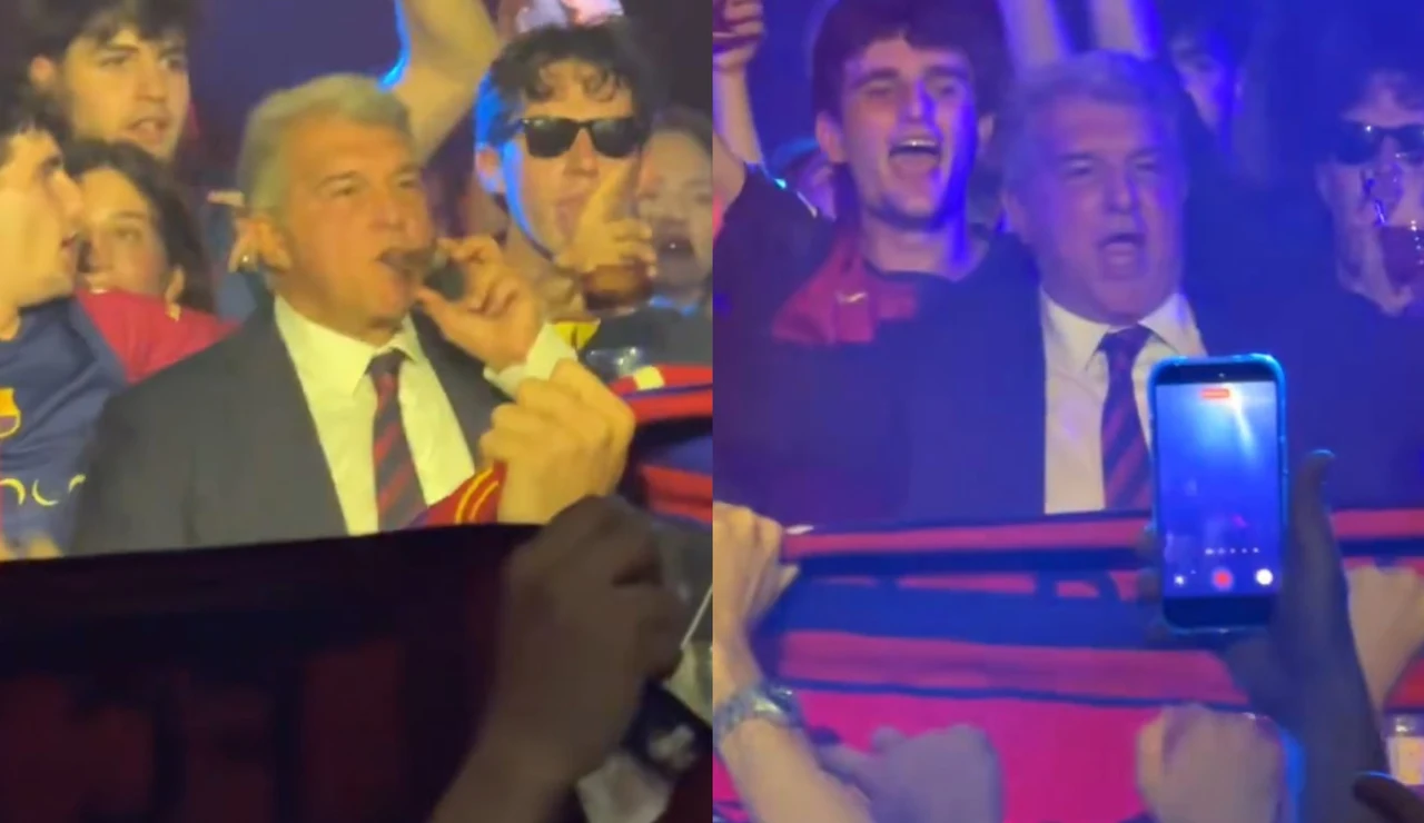 Joan Laporta celebrando LaLiga en Luz de Gas