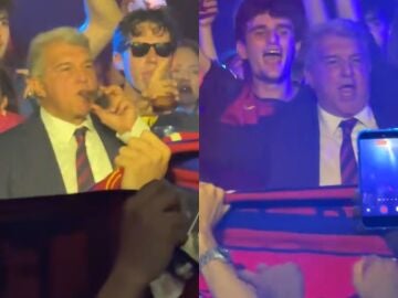 Joan Laporta celebrando LaLiga en Luz de Gas