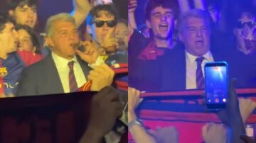 Joan Laporta celebrando LaLiga en Luz de Gas