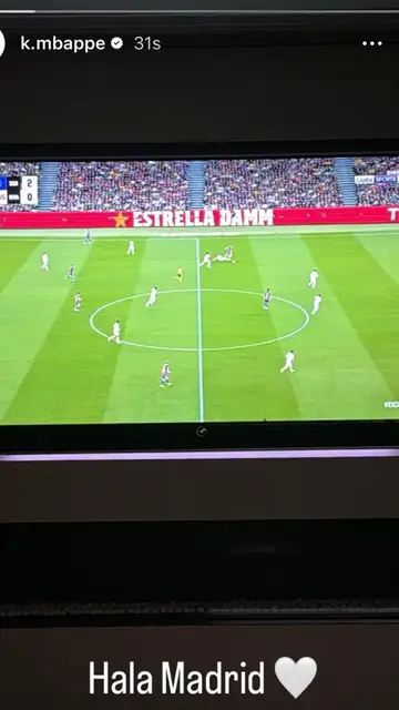Publicación de Kylian Mbappé durante el Clásico Publicación de Kylian Mbappé durante el Clásico
