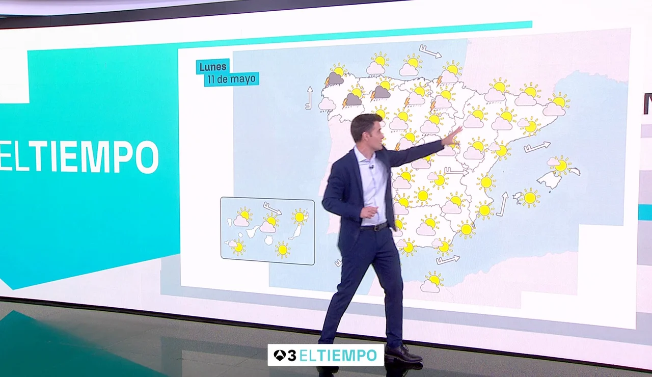 Las tormentas, hasta el miércoles, siguen ancladas en la península en una semana sin calor.