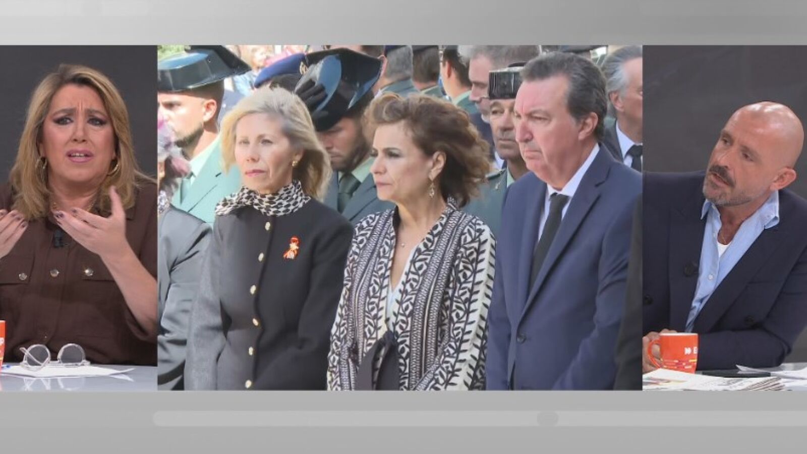 María Jesús Montero, sola en el funeral de los guardias civiles: 