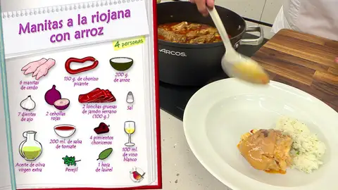 Ingredientes Manitas a la riojana con arroz Ingredientes Manitas a la riojana con arroz
