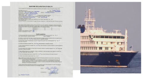 Declaraci&oacute;n Mar&iacute;tima de Sanidad del crucero MV Hondius durante el brote de hantavirus