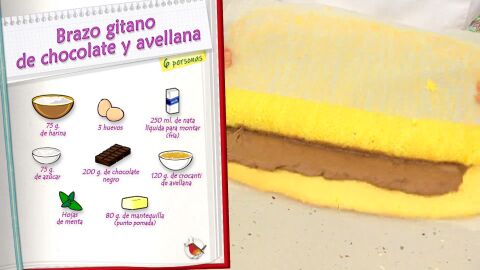 Ingredientes Brazo gitano de chocolate y avellana