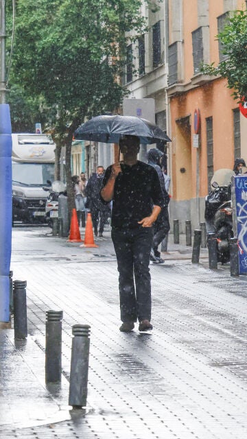 Orson Salazar en Madrid bajo la lluvia