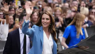 Kate Middleton en su llega a Italia