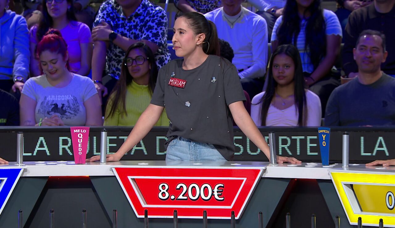 &iexcl;Dobla letra por 1.000 euros hasta 3 veces! Miriam triunfa en La ruleta de la suerte