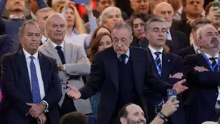 Florentino Pérez, en el palco del Bernabéu este jueves