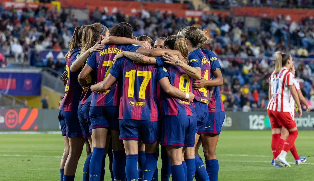 Las jugadoras del Barça celebran un gol en la final de la Copa de la Reina