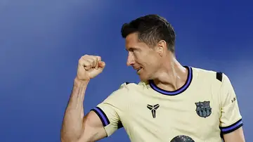 Robert Lewandowski celebra un gol con el Barcelona Robert Lewandowski celebra un gol con el Barcelona