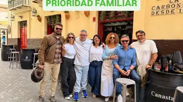 Gavira con su familia durante la jornada de reflexión Gavira con su familia durante la jornada de reflexión