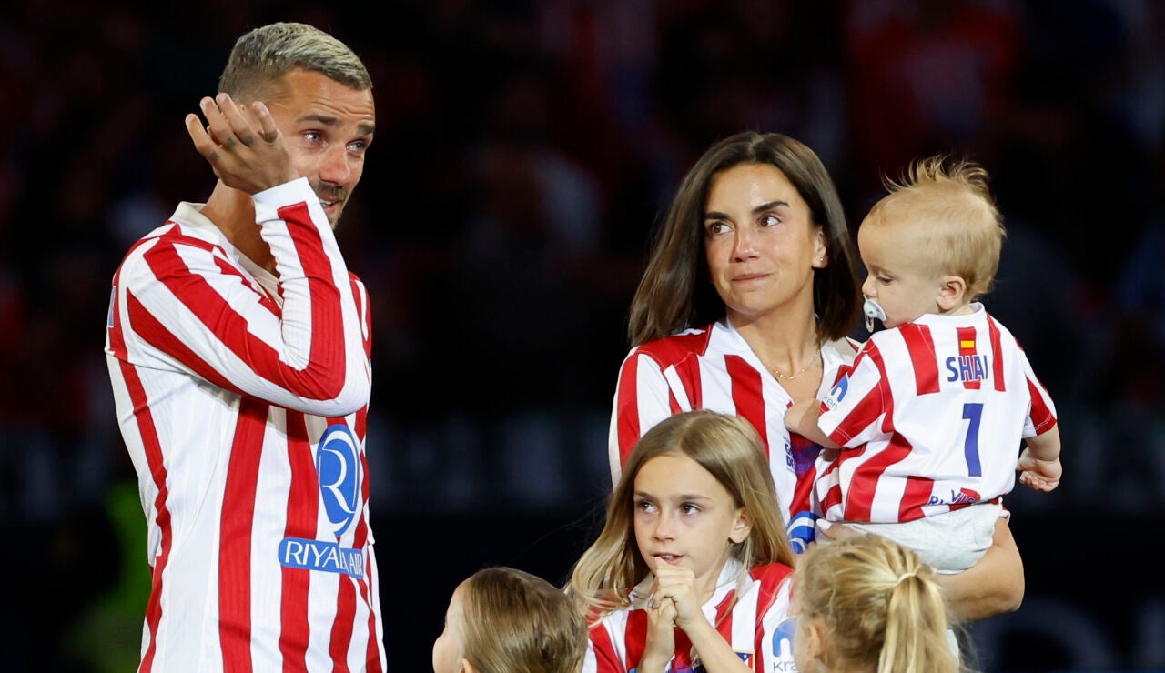 Griezmann, emocionado en su despedida en el Metropolitano