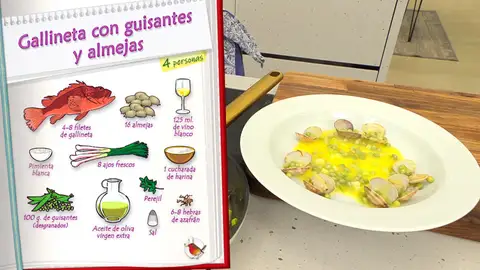 Ingredientes Gallineta con guisantes y almejas Ingredientes Gallineta con guisantes y almejas