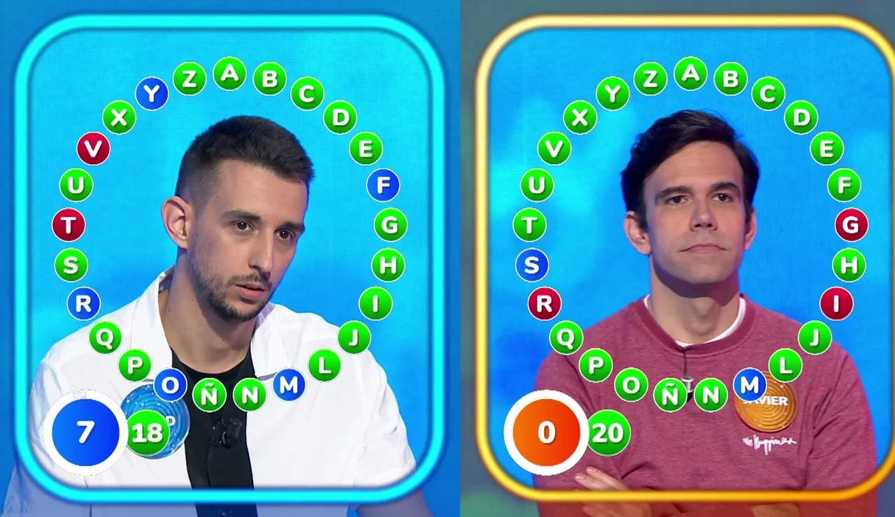 Lo nunca visto entre Javier y David en Pasapalabra