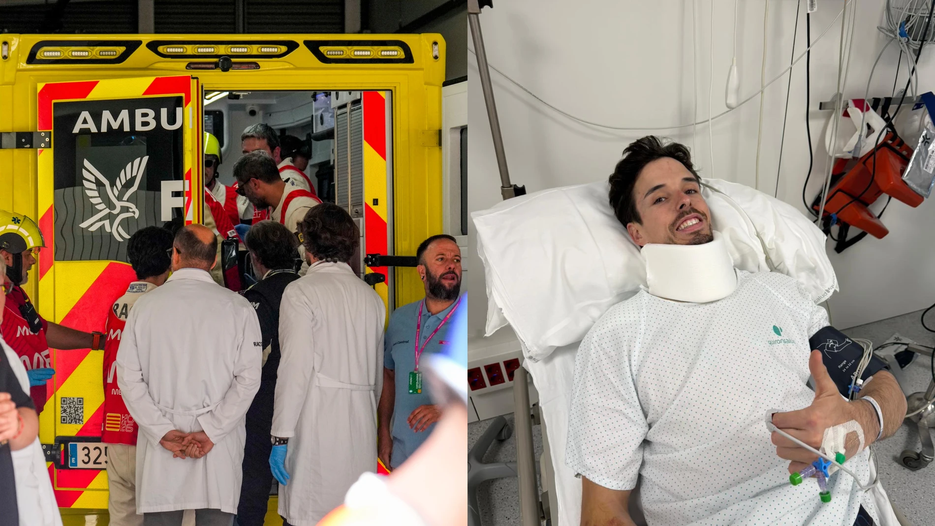 Álex Márquez tras su grave accidente en Montmeló Álex Márquez tras su grave accidente en Montmeló