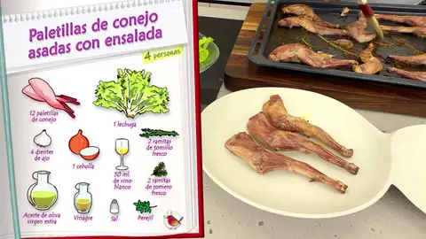 Ingredientes Paletillas de conejo asadas con ensalada Ingredientes Paletillas de conejo asadas con ensalada
