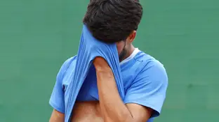 Carlos Alcaraz, en su último partido en Montecarlo Carlos Alcaraz, en su último partido en Montecarlo
