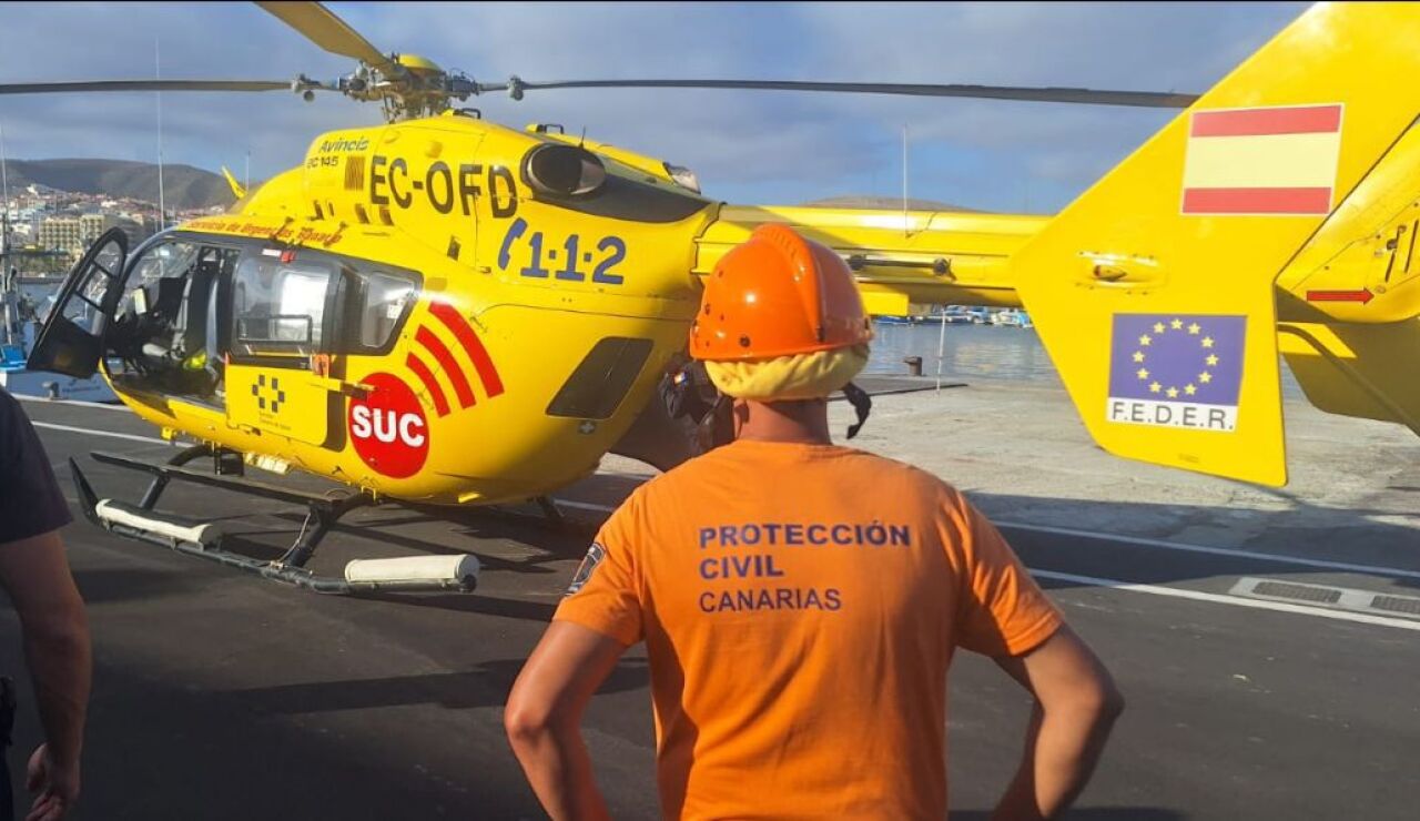 El helic&oacute;ptero que ha evacuado al menor