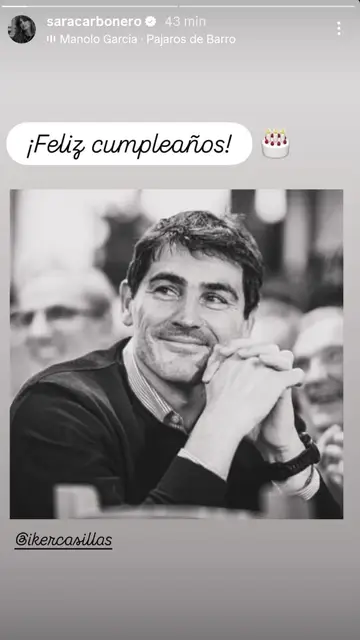 Sara Carbonero felicitando a Iker Casillas por su 45 cumpleaños Sara Carbonero felicitando a Iker Casillas por su 45 cumpleaños