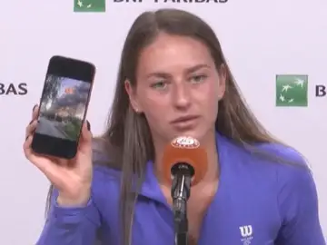 La tenista Kostyuk muestra el ataque cercano a su casa La tenista Kostyuk muestra el ataque cercano a su casa