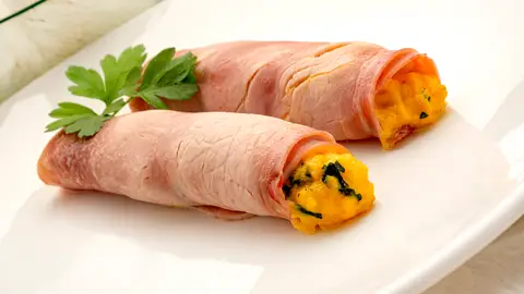 Rollitos de jamón rellenos de huevo de Karlos Arguiñano Rollitos de jamón rellenos de huevo de Karlos Arguiñano