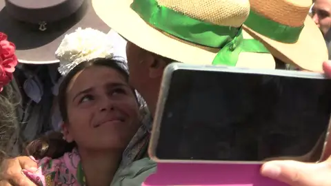 Tana Rivera y su padre, Fran Rivera, en el Rocío Tana Rivera y su padre, Fran Rivera, en el Rocío