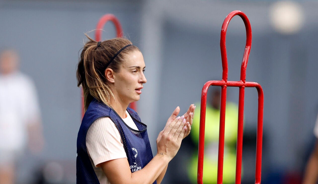 Alexia Putellas, durante el entrenamiento en el Estadio Ullevaal de Oslo